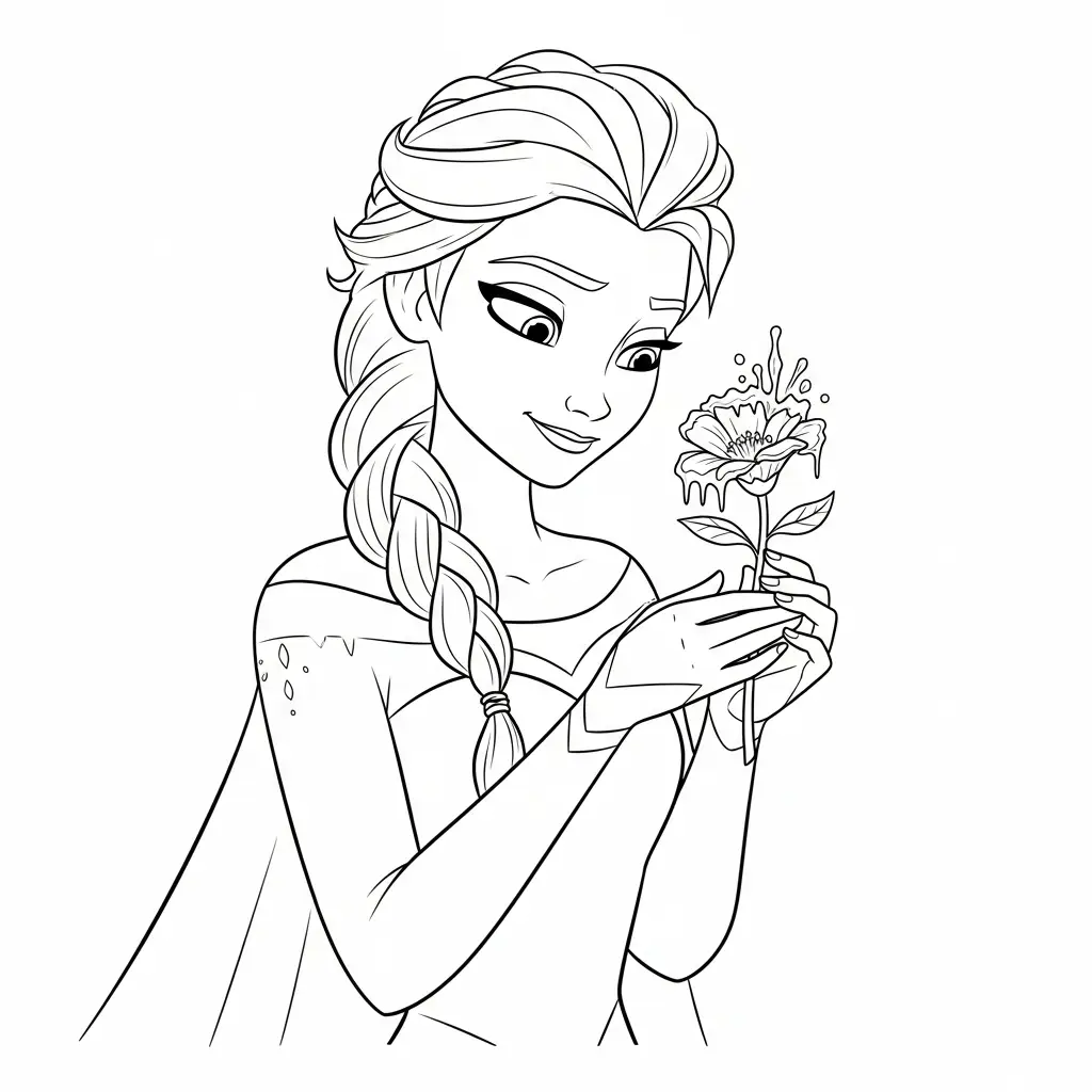 Elsa para colorear para imprimir gratis 1