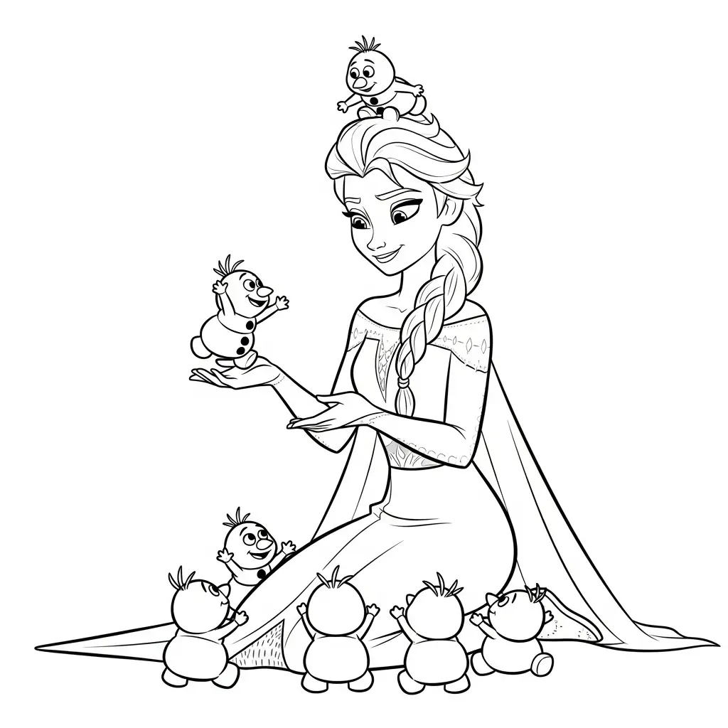 Elsa para colorear para imprimir gratis 2
