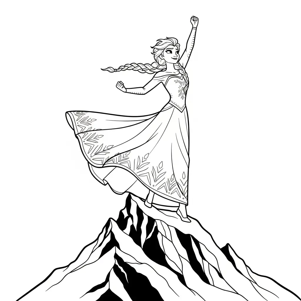 Elsa para colorear para imprimir para niño de 10 años