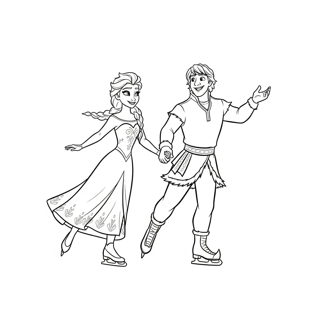 Elsa para colorear de para niños