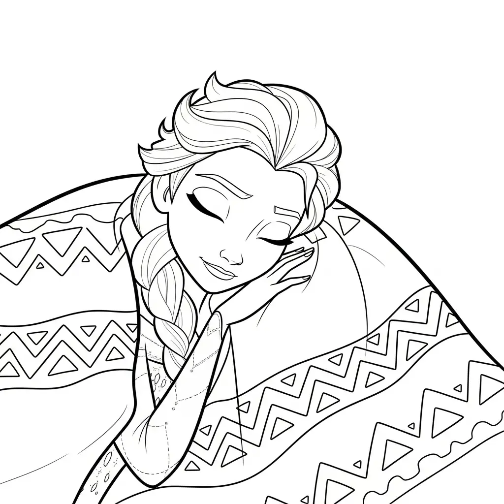 Elsa para colorear para imprimir para niño de 7 años