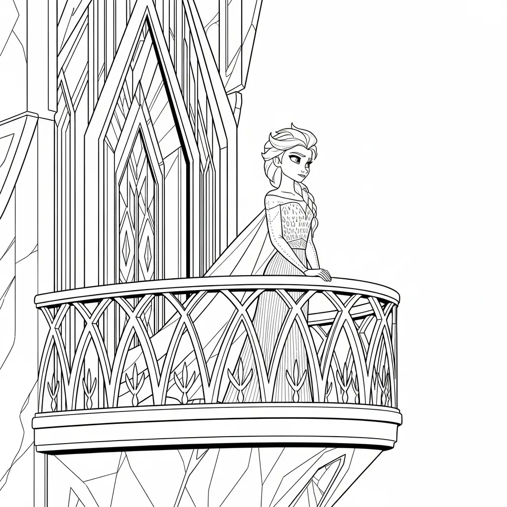 Elsa para colorear para niño de 6 años