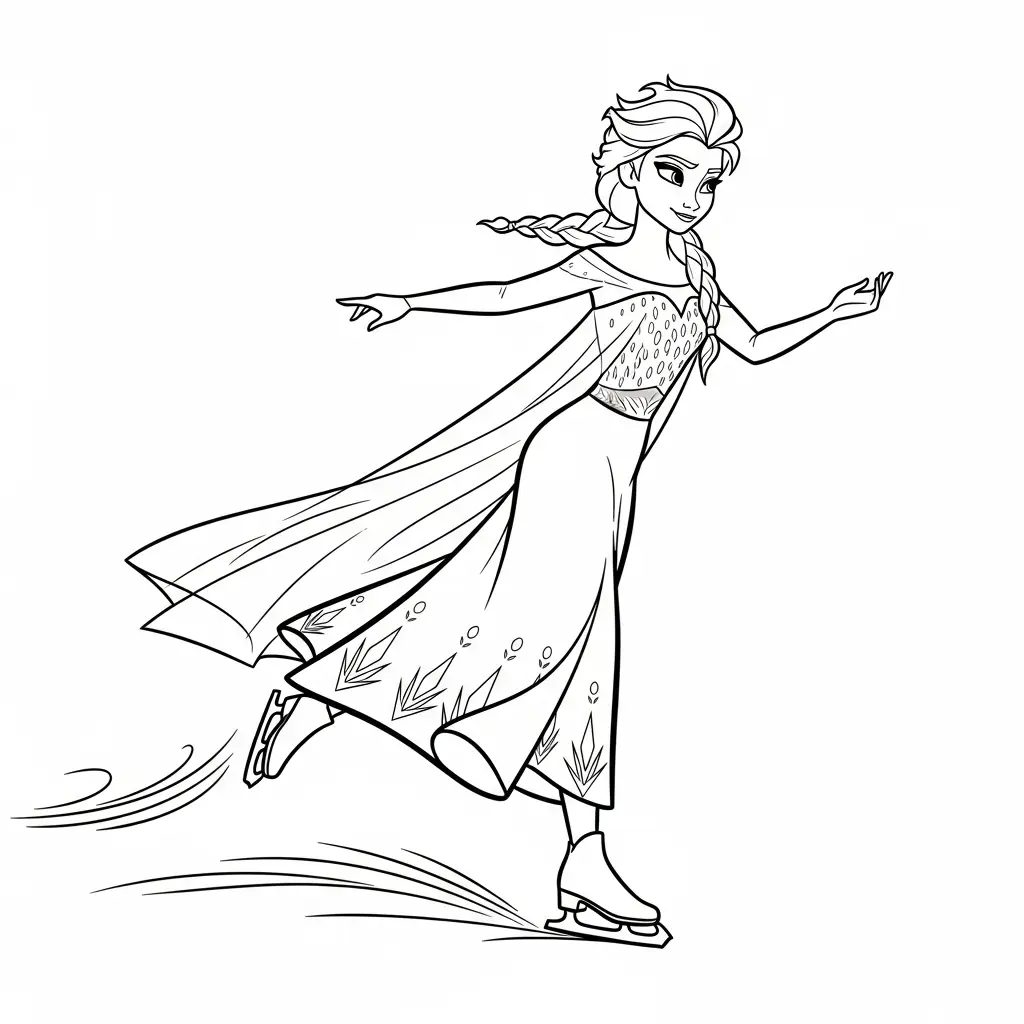 Elsa para colorear gratis para niños 1