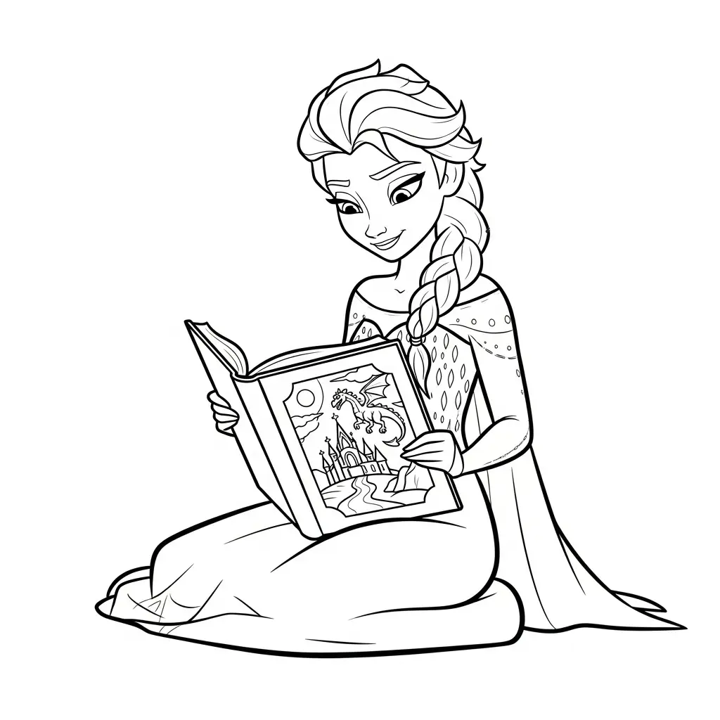 Elsa para colorear gratis en línea