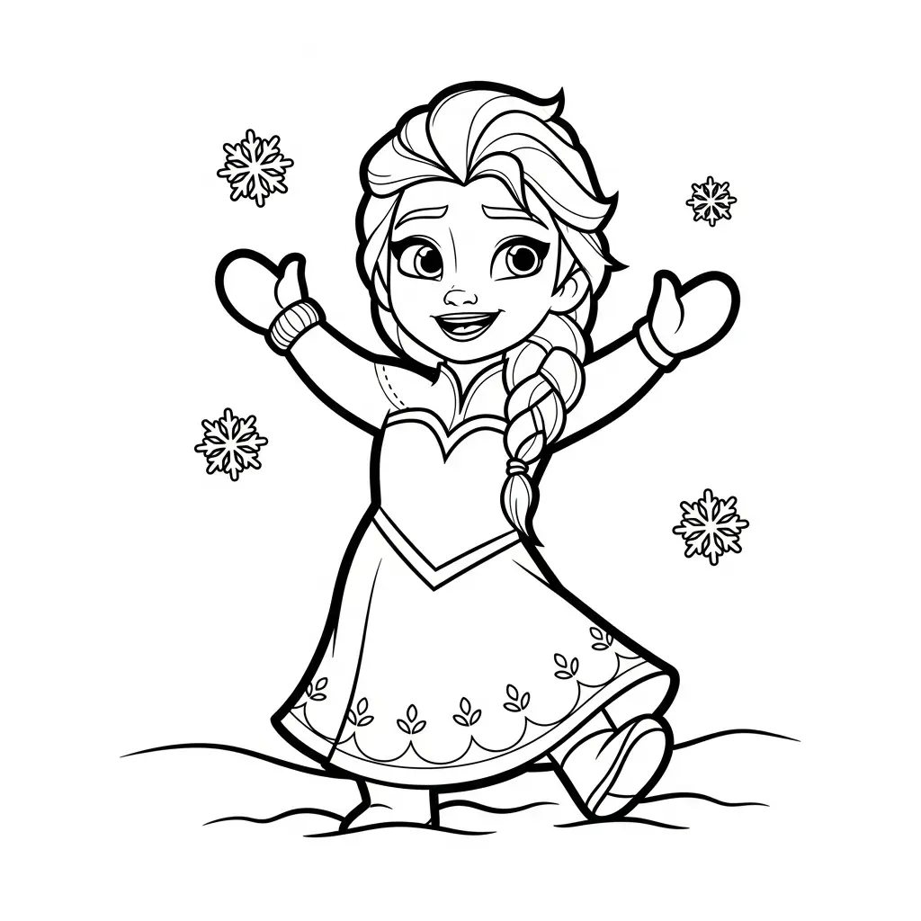 Elsa para colorear para niño de 3 años