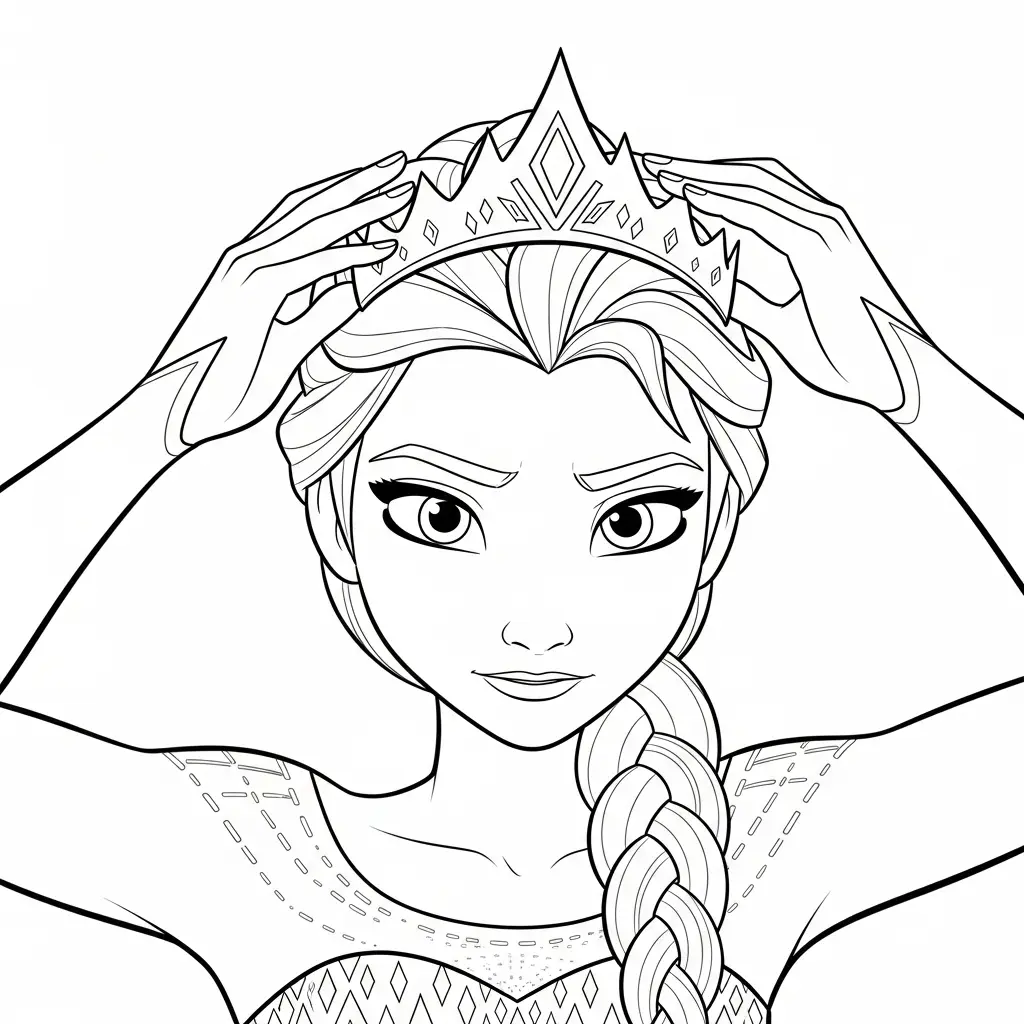 Elsa para colorear para imprimir para niño de 4 años