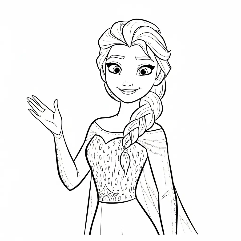 Elsa para colorear para niños para imprimir