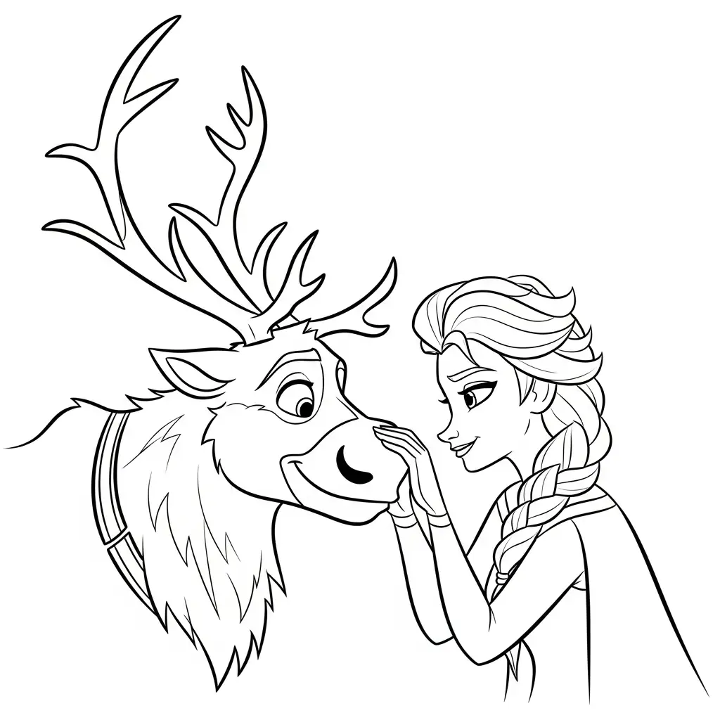 Elsa para colorear para imprimir gratis 3