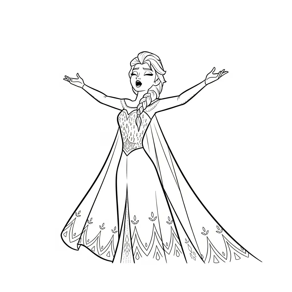 Elsa para colorear para imprimir para niño de 8 años