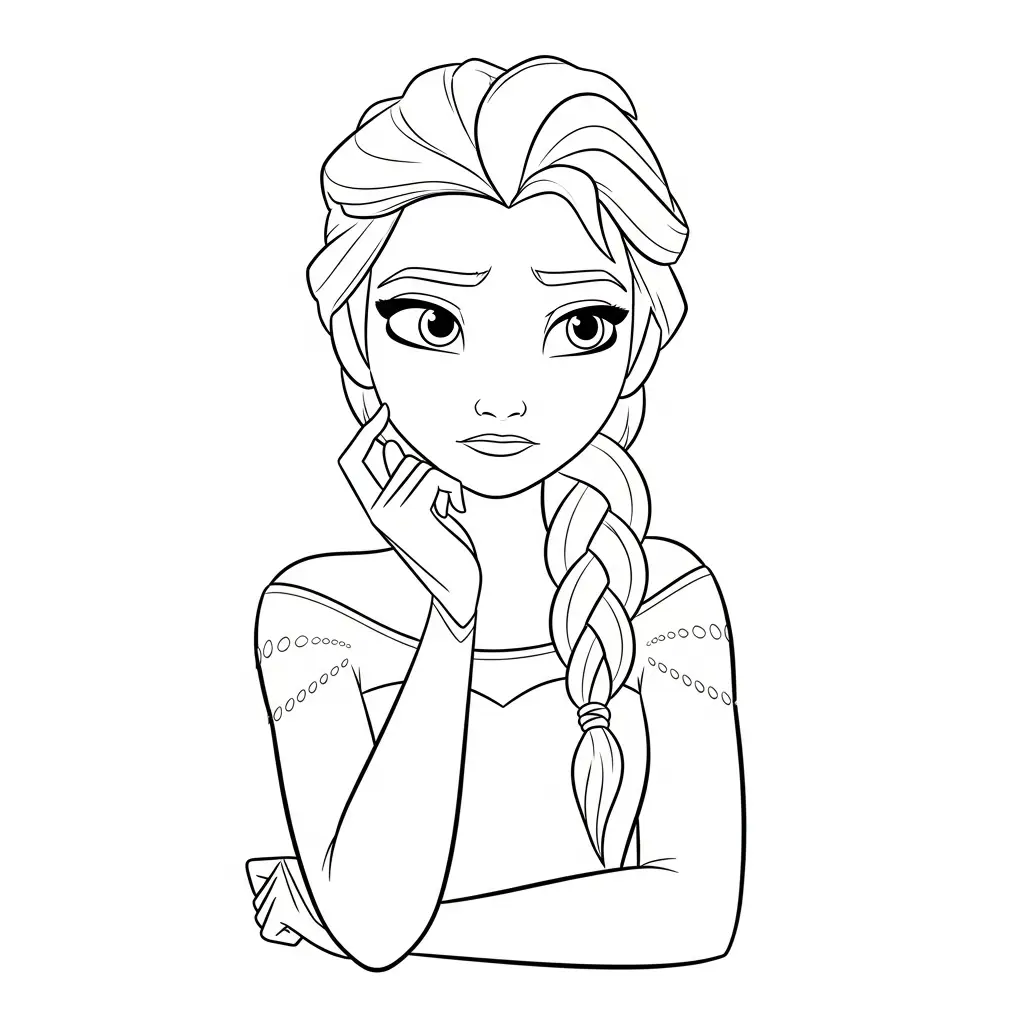Elsa para colorear para niños para imprimir gratis