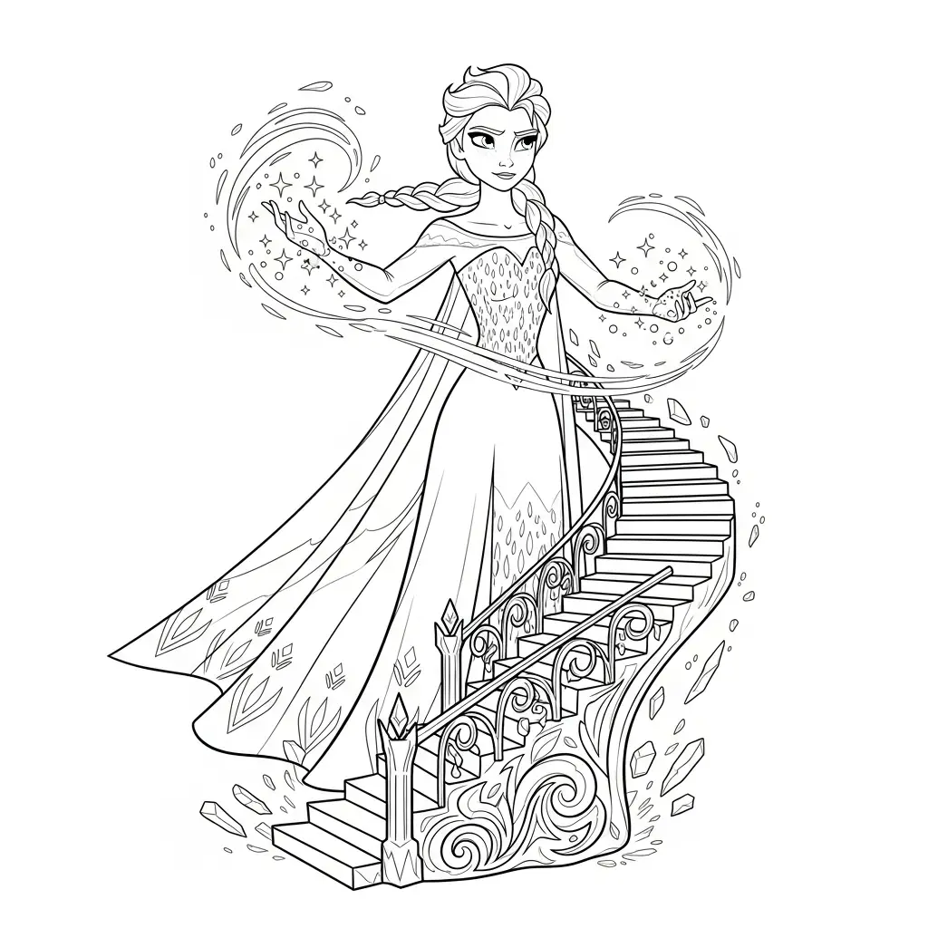 descargar Elsa para colorear gratis