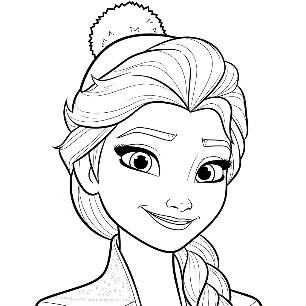 Elsa de Navidad para colorear para imprimir para niño de 4 años