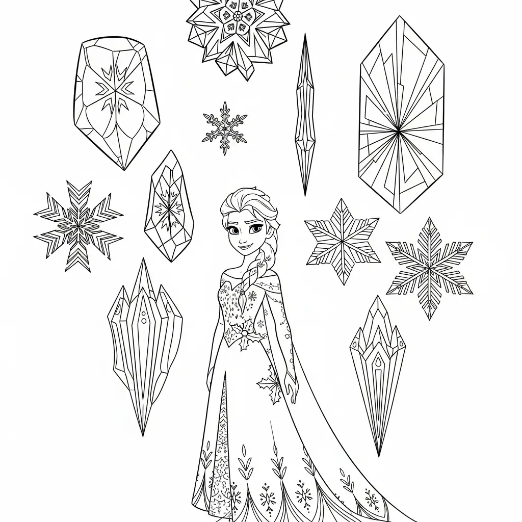 Elsa de Navidad para colorear para imprimir pdf 1