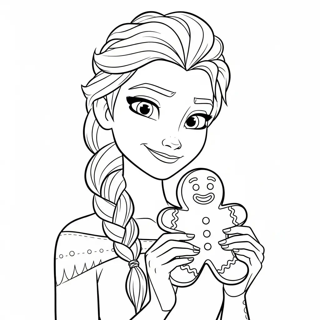 Elsa de Navidad para colorear para imprimir gratis 1