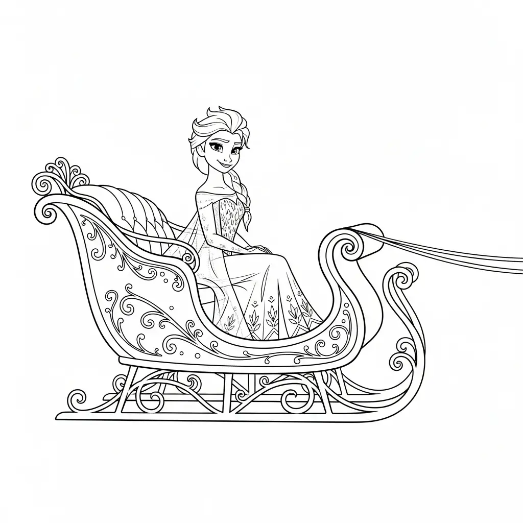 Elsa de Navidad para colorear para imprimir gratis