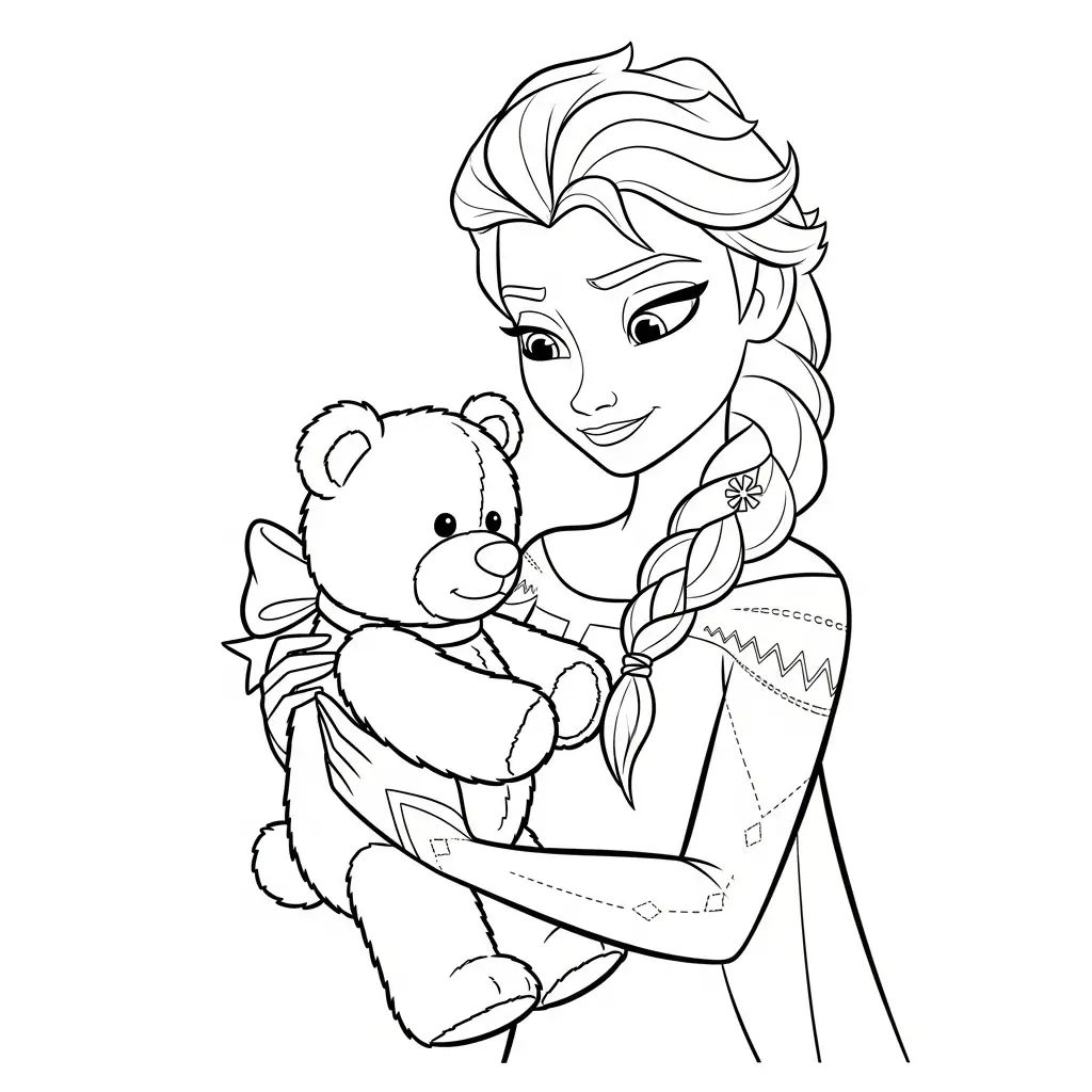 Elsa de Navidad para colorear para niño para imprimir