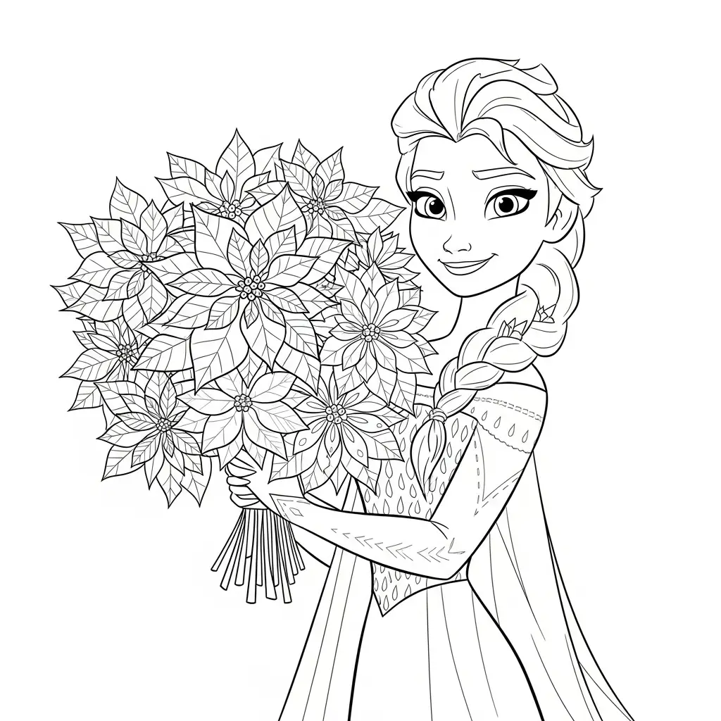 imprimir Elsa de Navidad para colorear para niño 1