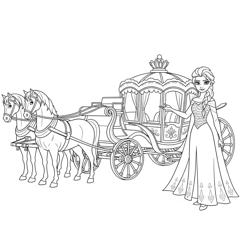 Elsa de Navidad para colorear para niño de 8 años