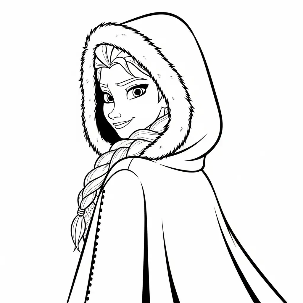 Elsa de Navidad para dibujar en línea