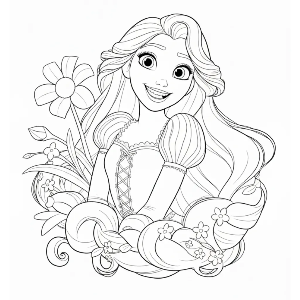 Enredados 12 para colorear educativo para niño