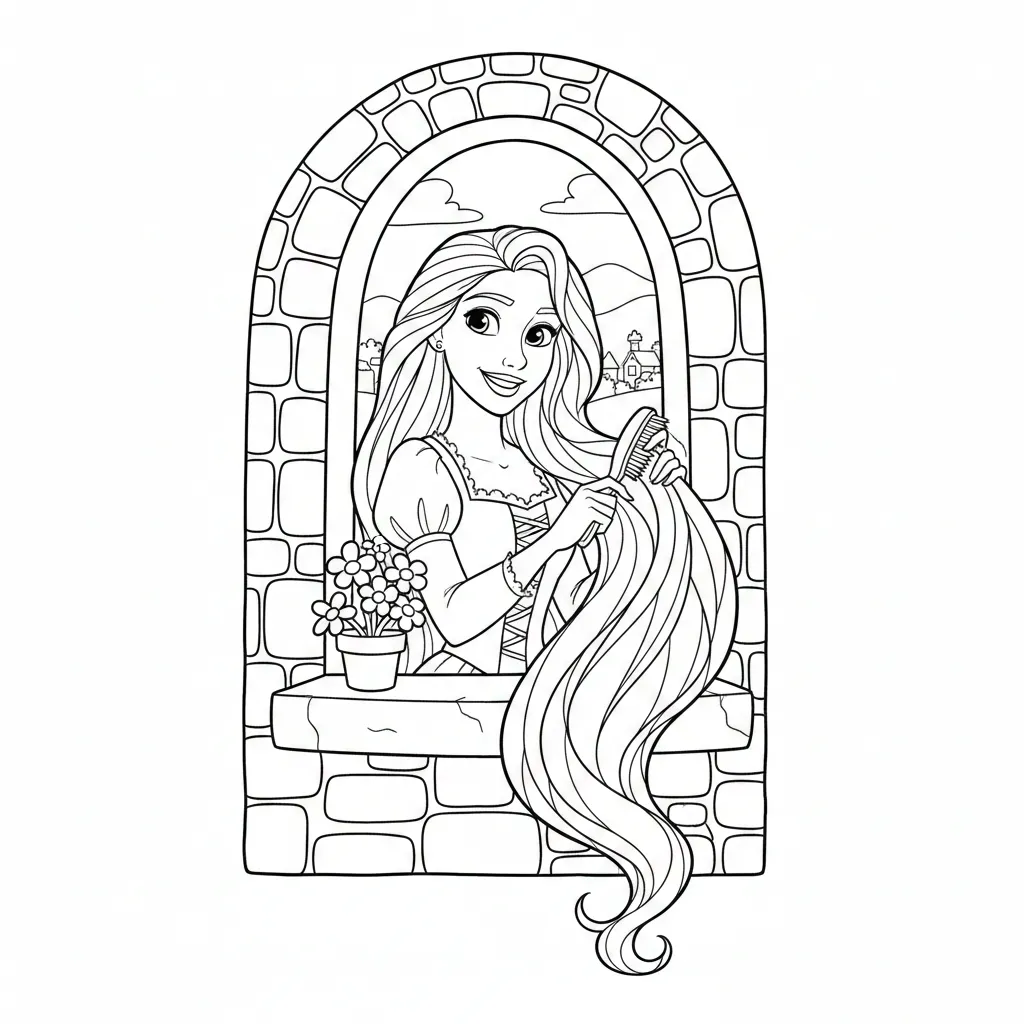 Enredados 6 para colorear para imprimir para niños