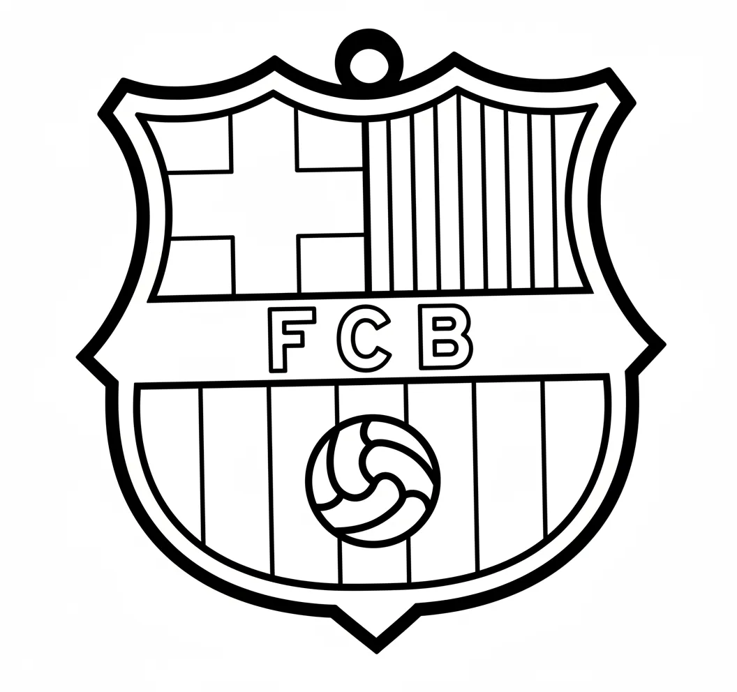 Escudo Del Barcelona 10 para colorear para niño de 10 años