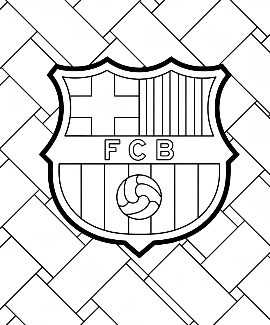 Escudo Del Barcelona 11 para colorear para niños para imprimir