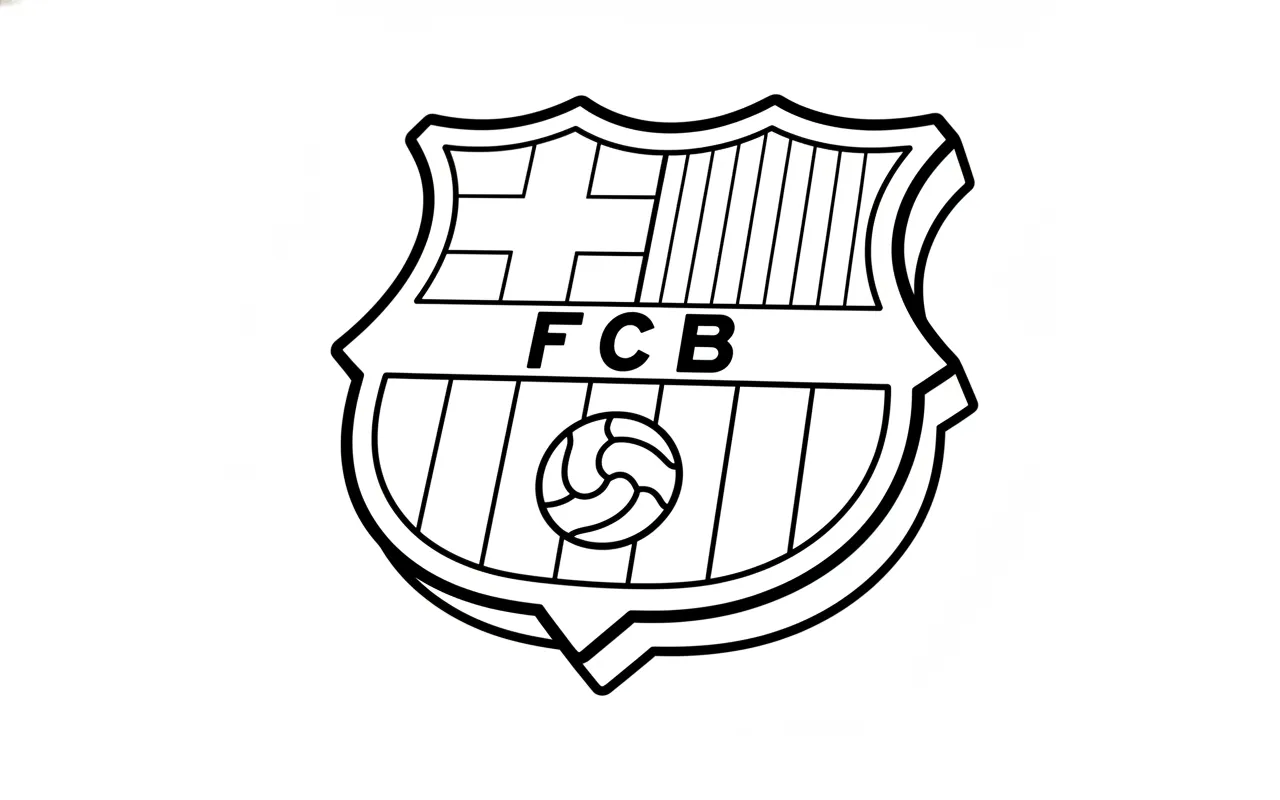 imprimir Escudo Del Barcelona 12 para colorear para niño