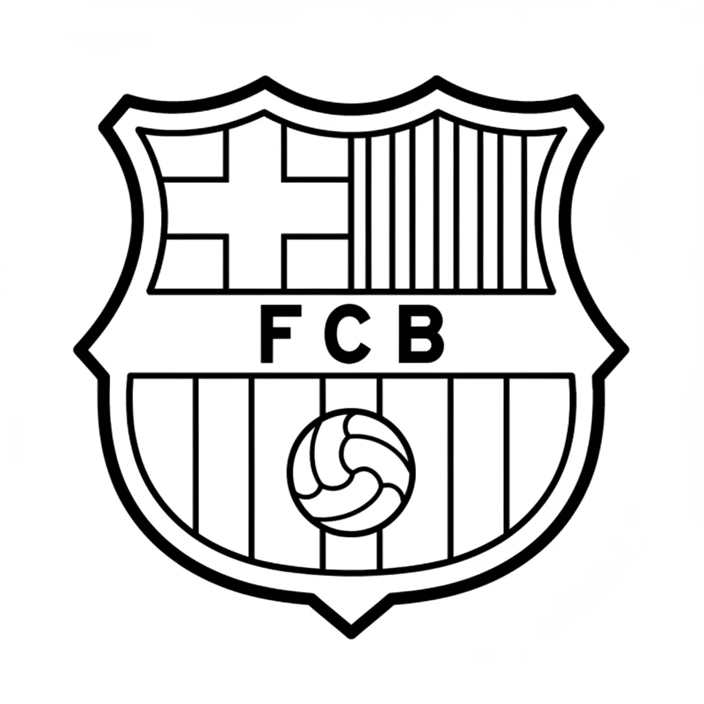 Escudo Del Barcelona 13 para colorear y dibujos