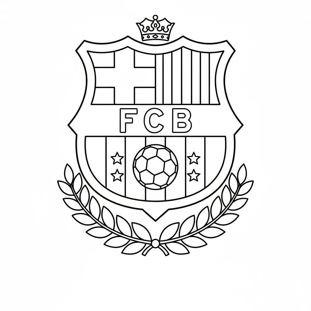 Escudo Del Barcelona 16 para colorear para niño para imprimir gratis