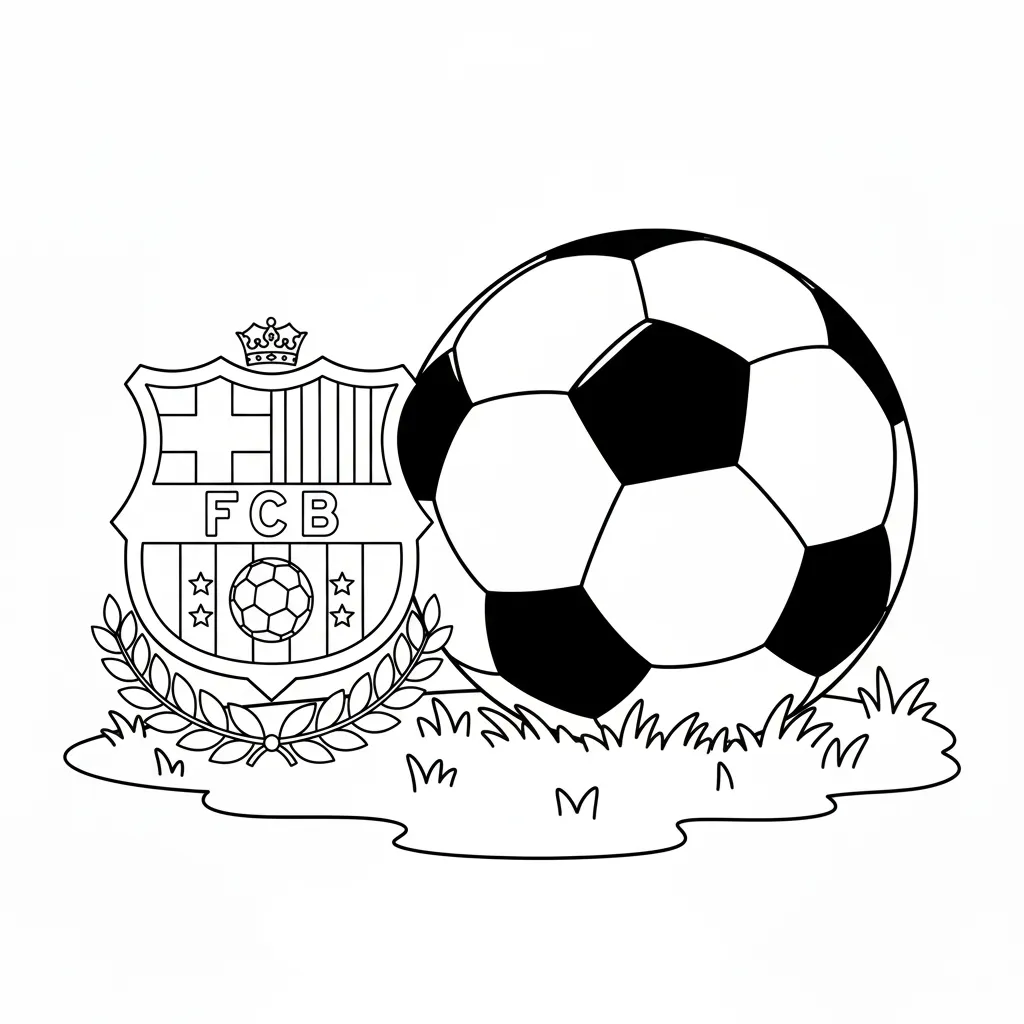 Escudo Del Barcelona 17 para colorear para imprimir a4