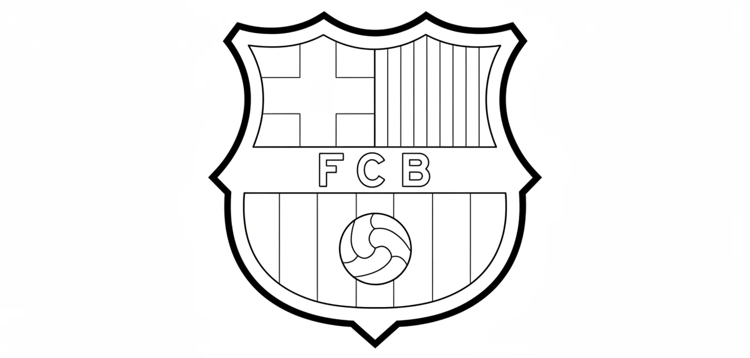Escudo Del Barcelona 3 para colorear en línea