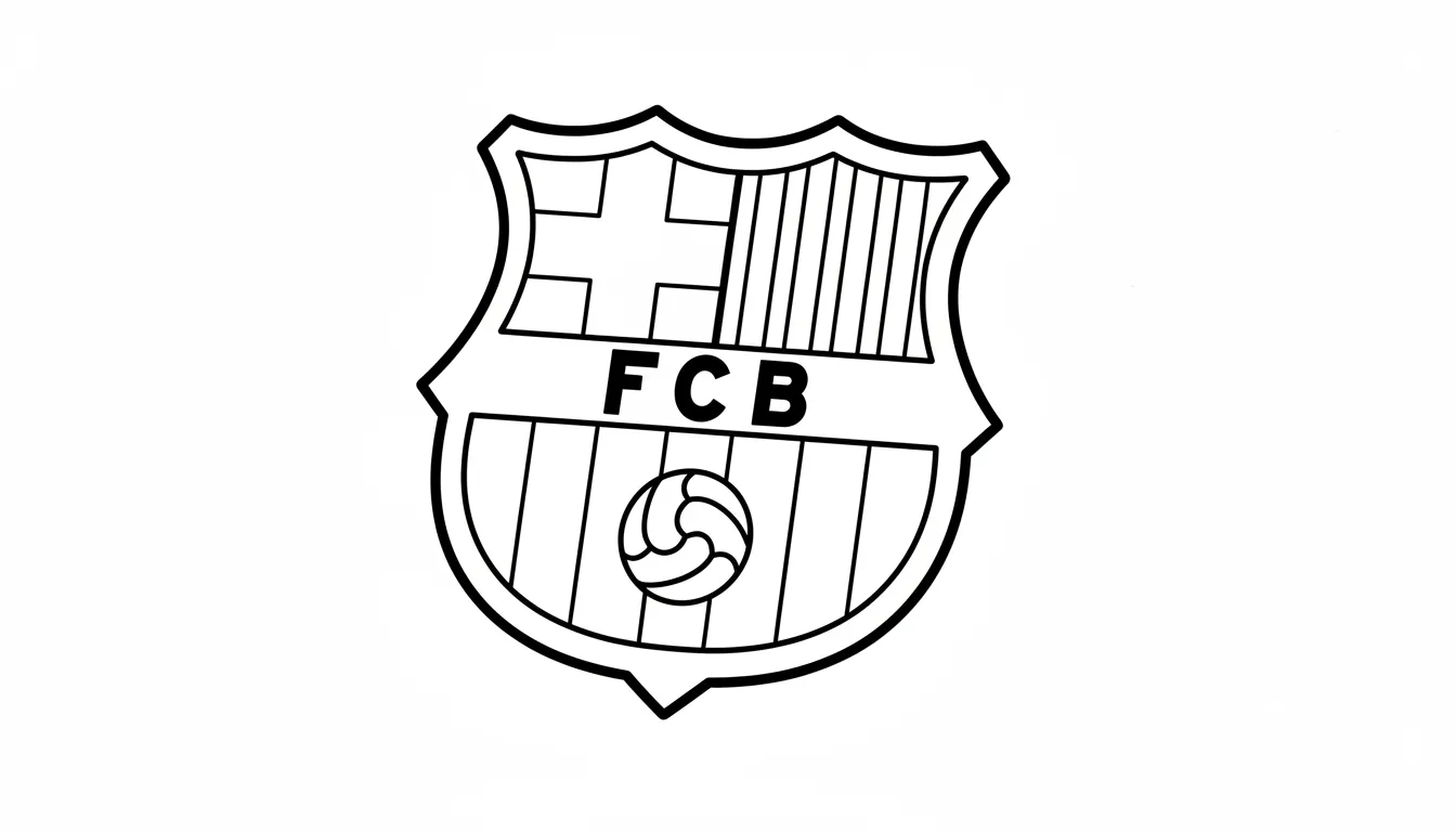 Escudo Del Barcelona 4 para colorear para imprimir para niño de 7 años