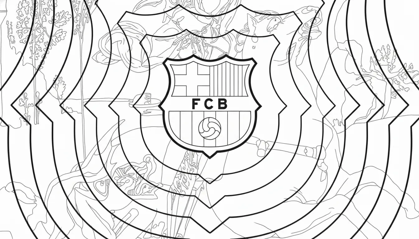 Escudo Del Barcelona 5 para colorear y dibujos