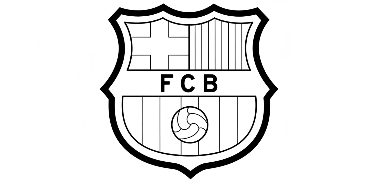 Escudo Del Barcelona 6 para colorear para niño