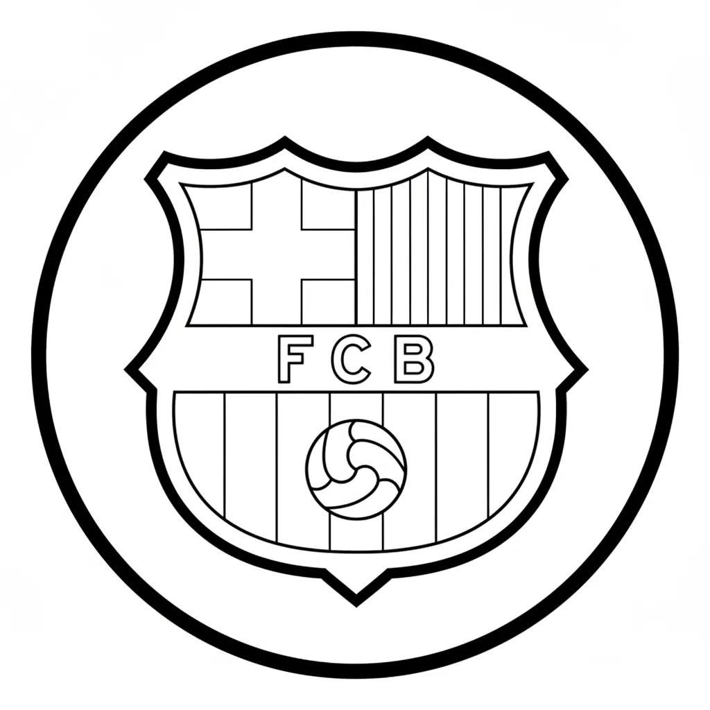 Escudo Del Barcelona 7 para colorear para imprimir gratis
