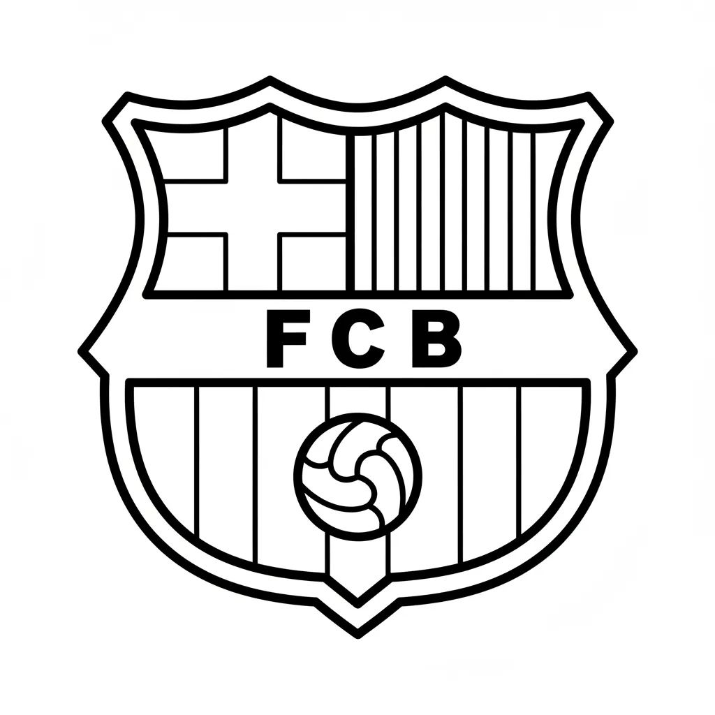 Escudo Del Barcelona 8 para colorear para primaria