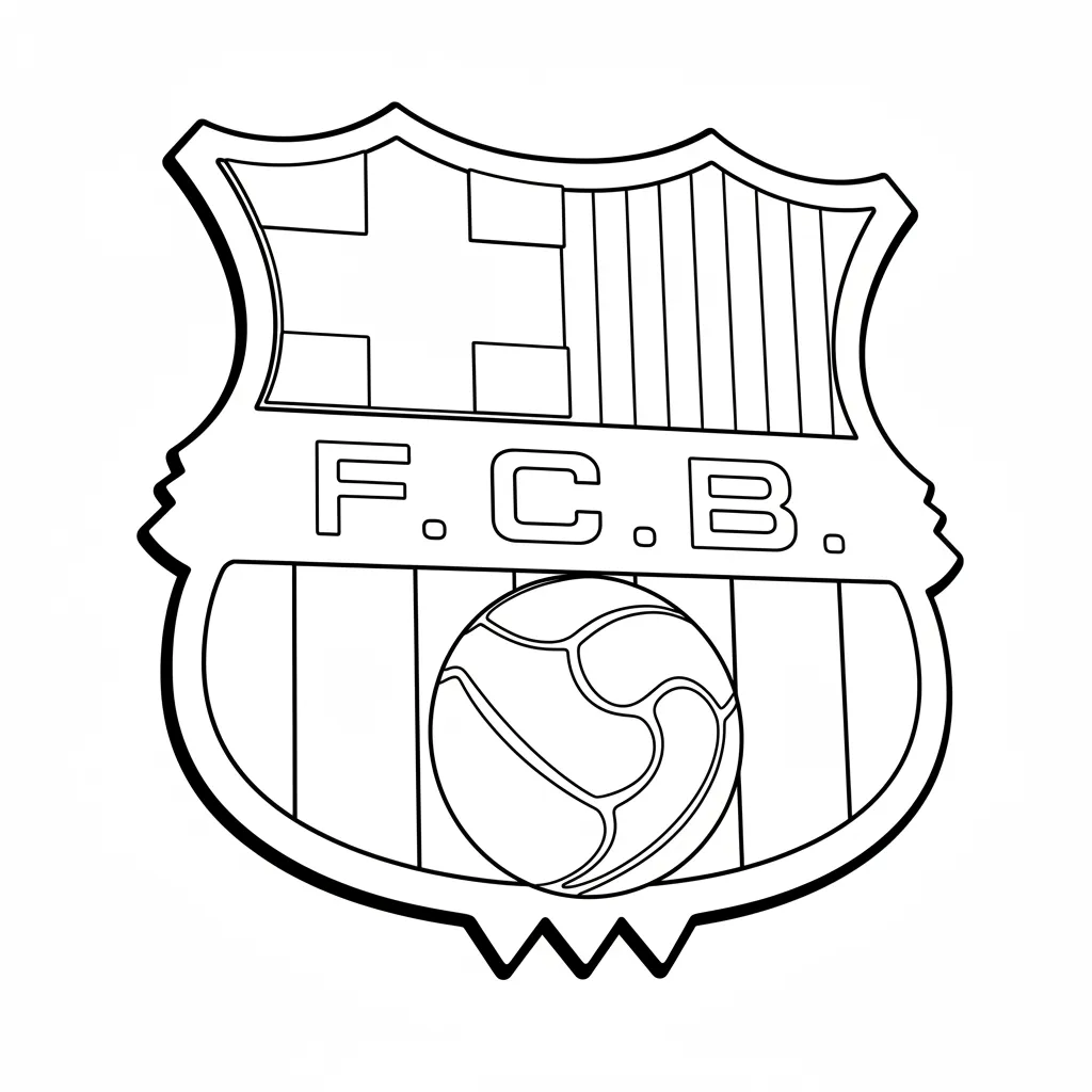 Escudo Del Barcelona 9 para colorear y recortar