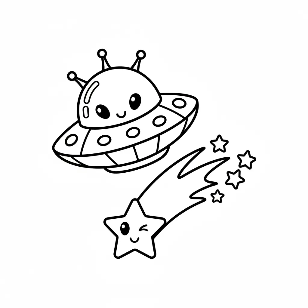 Estrella Fugaz para colorear para imprimir