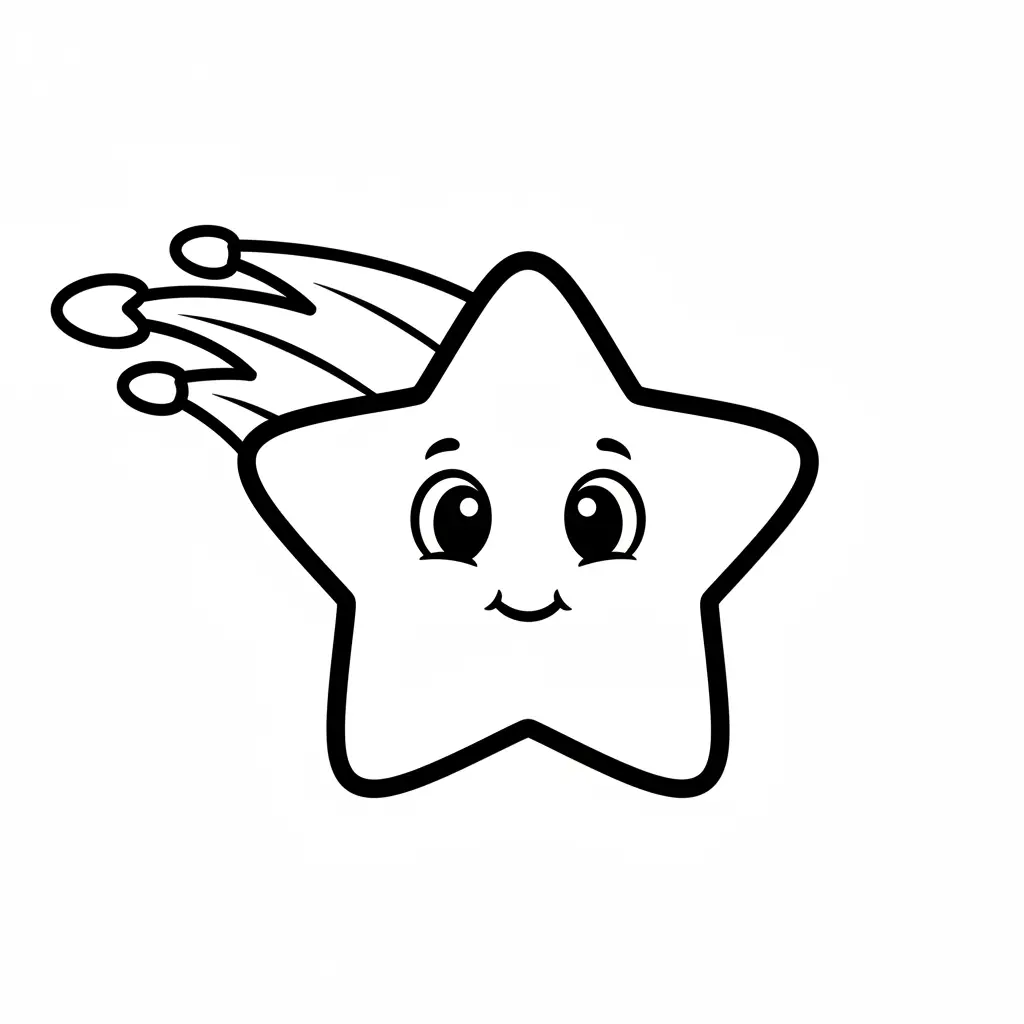 Estrella Fugaz para colorear para niño gratis