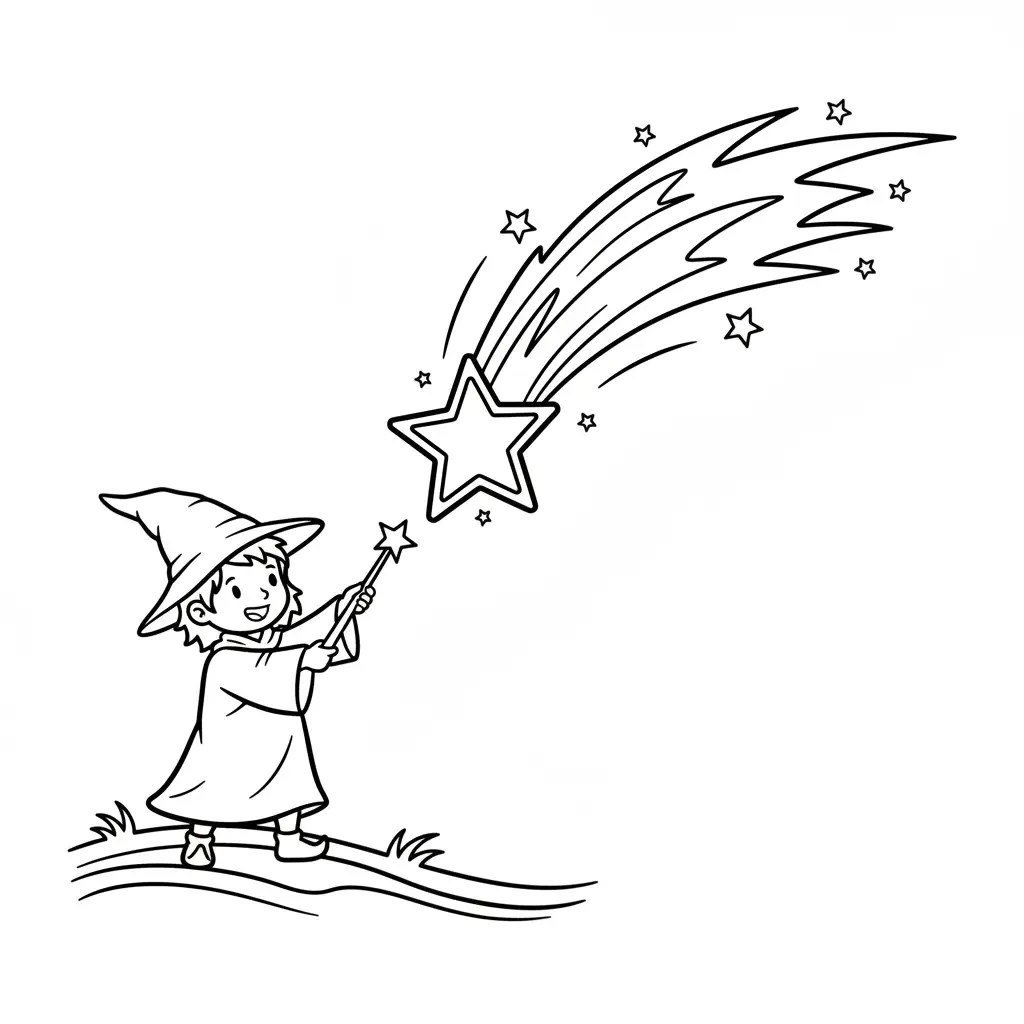 para imprimir Estrella Fugaz para colorear gratis
