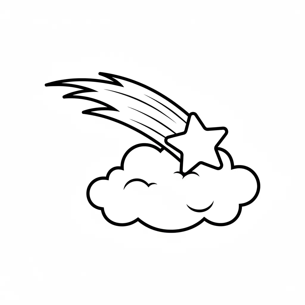 Estrella Fugaz para colorear para niño de 7 años