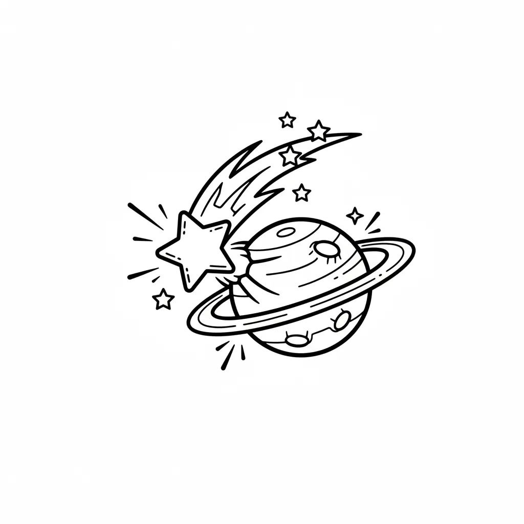 Estrella Fugaz para colorear de para niños 1