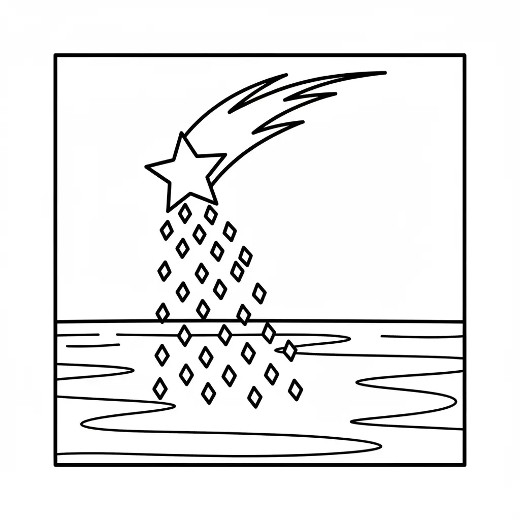 Estrella Fugaz para colorear para imprimir 2