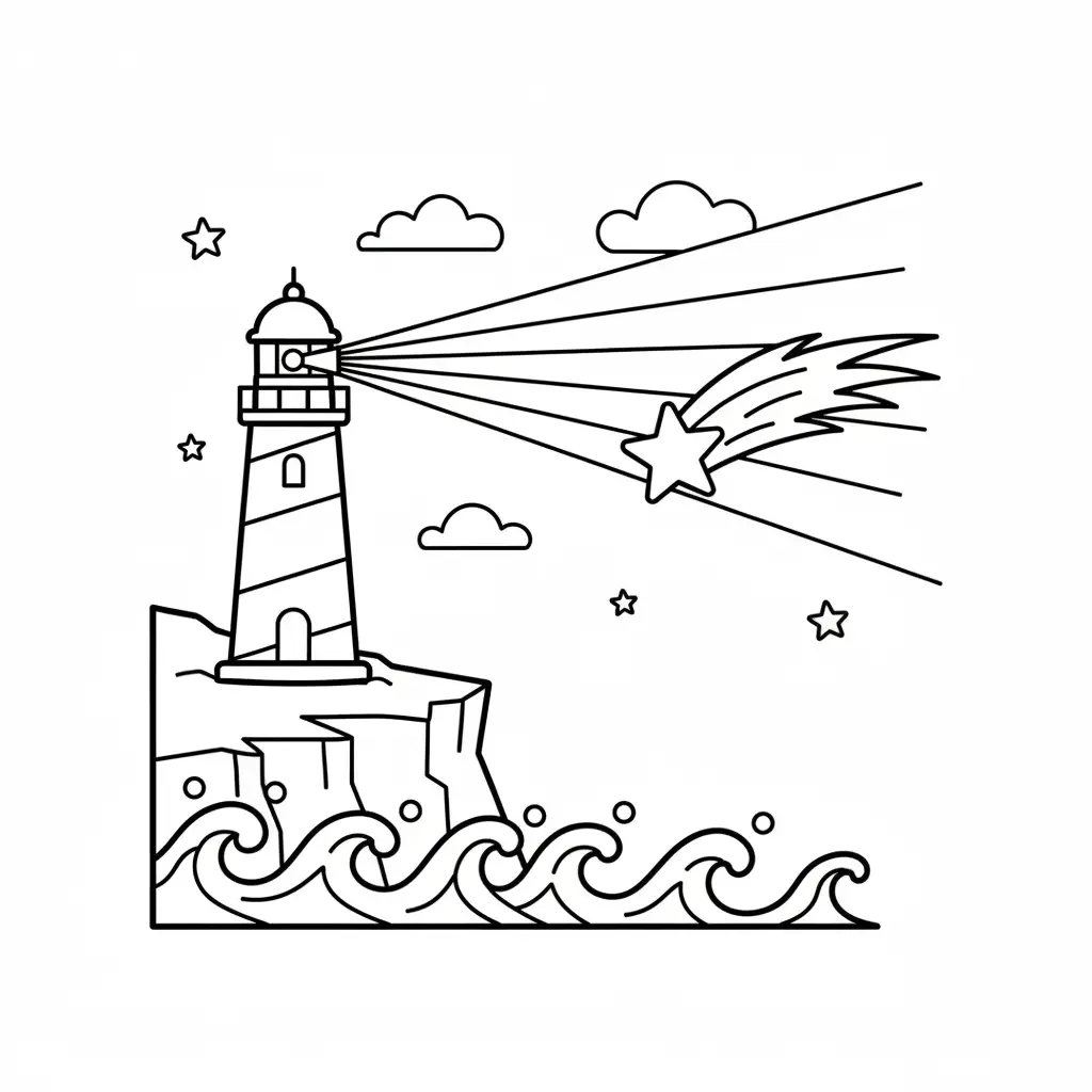 Estrella Fugaz para colorear para imprimir para niño de 4 años 1