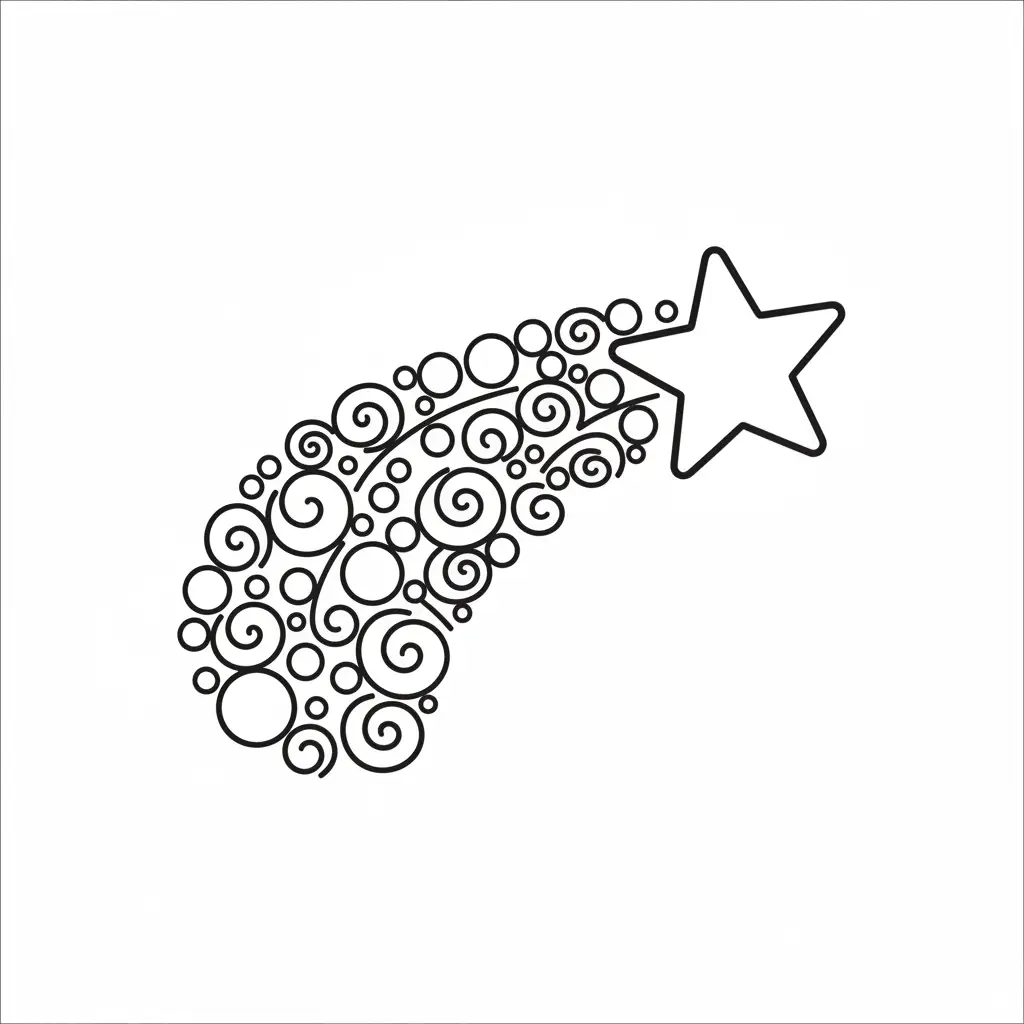 Estrella Fugaz para colorear para imprimir a4