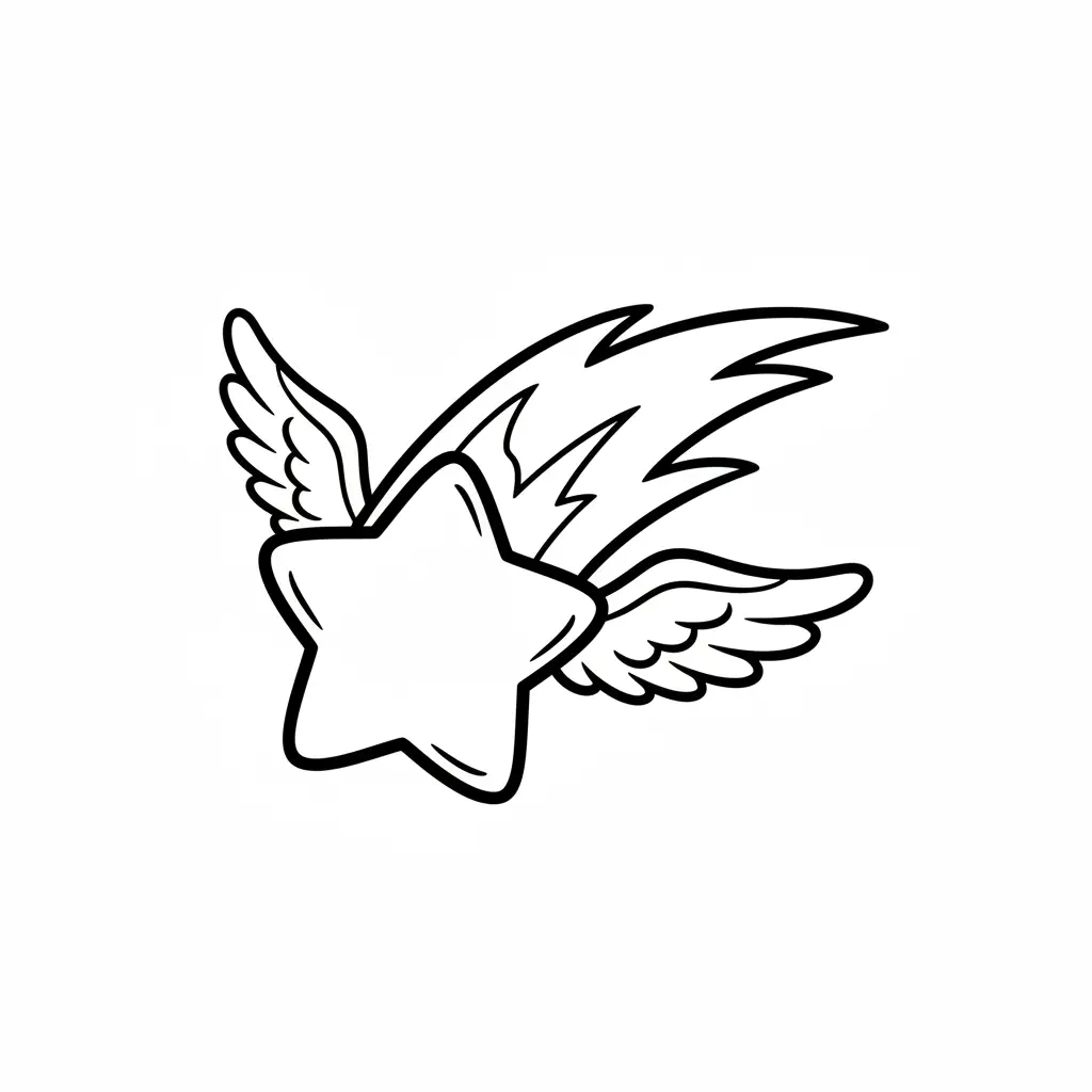 imprimir Estrella Fugaz para colorear para niño