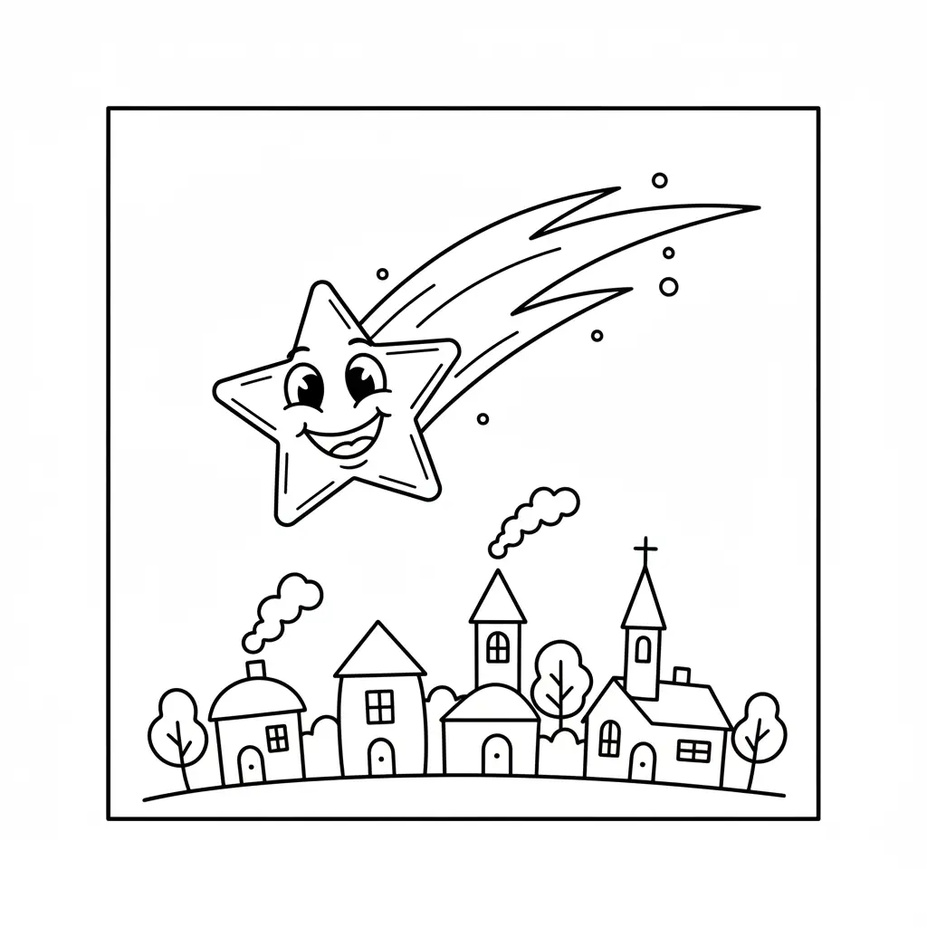 Estrella Fugaz para colorear para niños para imprimir 1