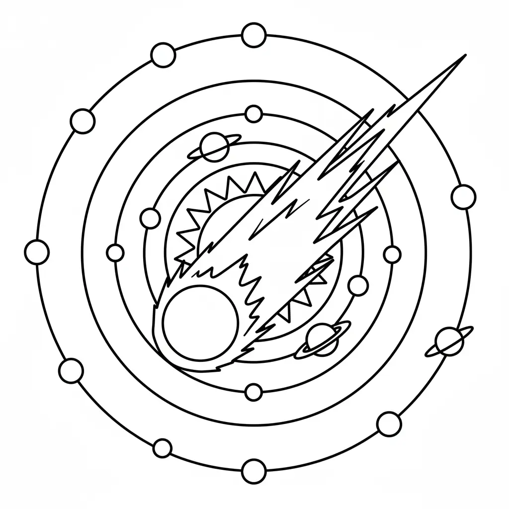 Estrella Fugaz para colorear para imprimir para niño de 4 años