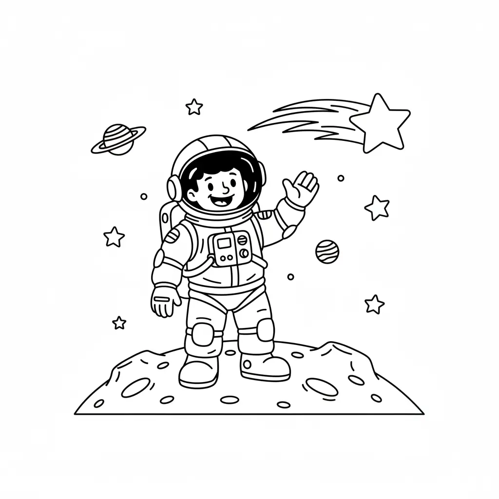 Estrella Fugaz para dibujar e imprimir